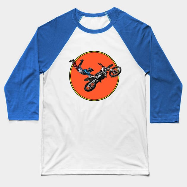 Moto Mad Man Fly Baseball T-Shirt by vivachas